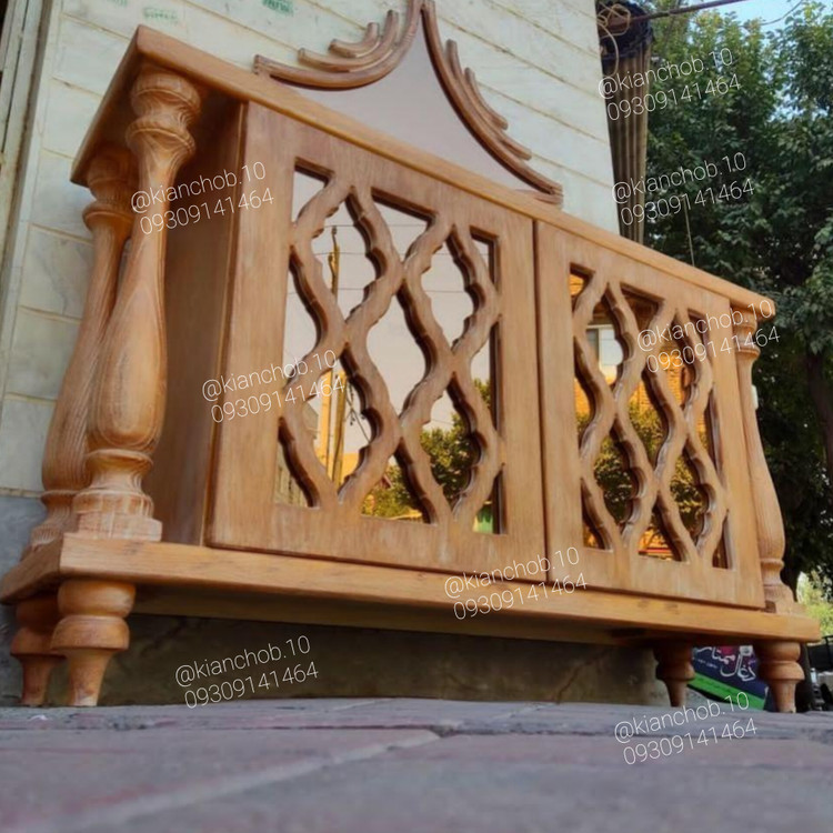 آینه کنسول و میز تی وی تمام چوب رنگی کد ۱۱۳