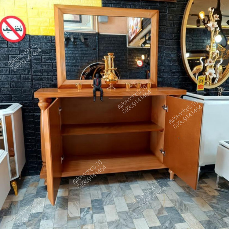 آینه کنسول و میز تی وی تمام چوب رنگی کد ۱۱۳