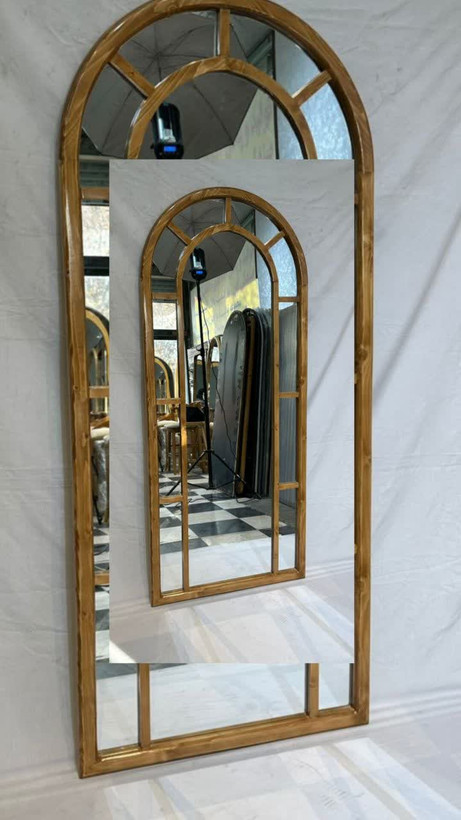 آینه قدی چوبی رنگی مدل گنبدی پنجره ای