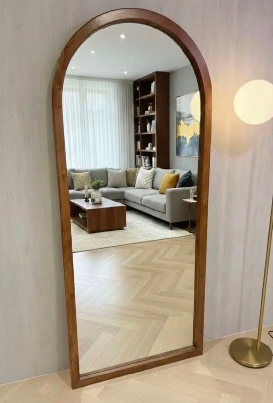 آینه قدی چوبی رنگی مدل گنبدی
